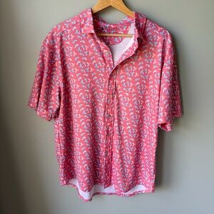 Bermuda Sands‎ Button Down Shirt | Humming Bird Men Size Medium, Short Sleeve